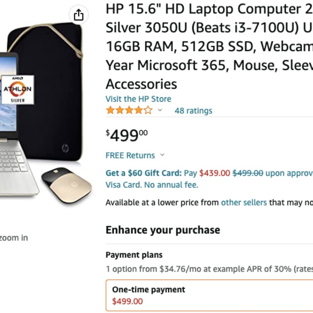 HP 15.6" HD Laptop 2022